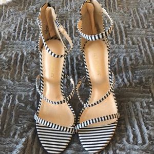 7.5 Liliana Blue and White Striped Heels